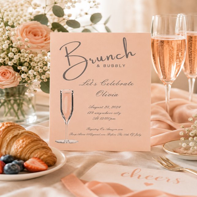 BRUNCH- UND BUBBLY-BRIDAL-DUSCHINVITATION SAVE THE DATE (Von Creator hochgeladen)
