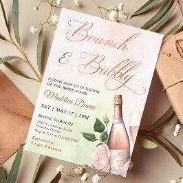 Brunch und Bubbly Champagne Brautparty Einladung
