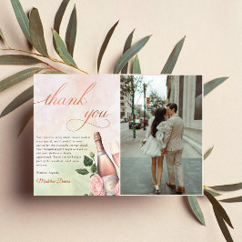 Brunch und Bubbly Champagne Brautparty Foto Dankeskarte