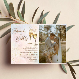 Brunch und Bubbly Champagne Brautparty Foto Einladung