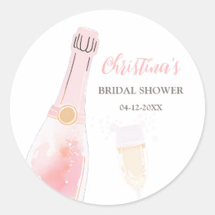 Brunch und Bubbly Champagne Brautparty Runder Aufkleber