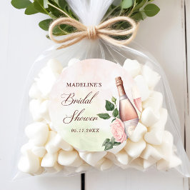 Brunch und Bubbly Champagne Brautparty Runder Aufkleber