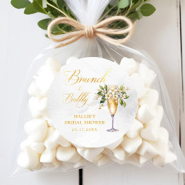 Brunch und Bubbly Champagne Brautparty Runder Aufkleber