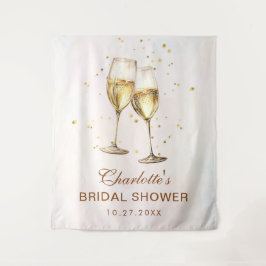 Brunch und Bubbly Champagne Brautparty Wandteppich