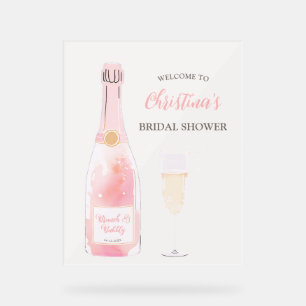 Brunch und Bubbly Champagne Brautparty Willkommen Acrylschild