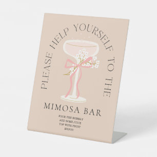 Brunch und Bubbly Champagne Mimosa Bar Sign Sockelschild