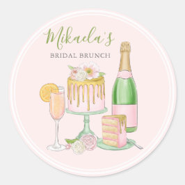 Brunch und Bubbly | Champagner und Tropfen - Kuche Runder Aufkleber