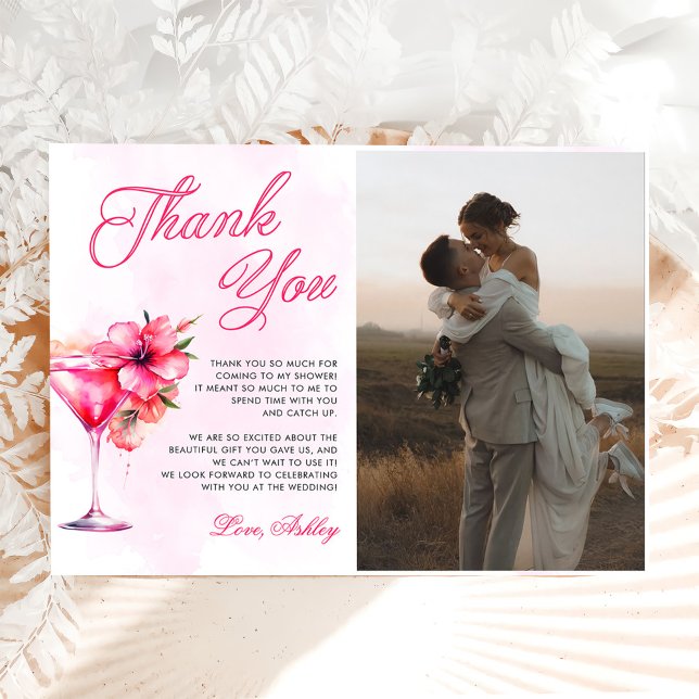 Brunch und Bubbly Champange Brautparty Foto Dankeskarte (Von Creator hochgeladen)