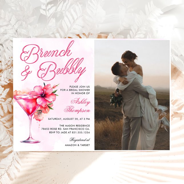 Brunch und Bubbly Champange Brautparty Foto Einladung (Von Creator hochgeladen)