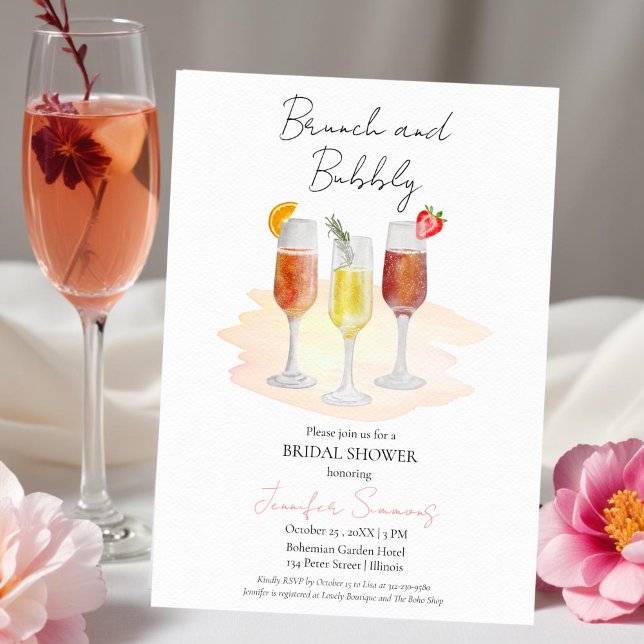 Brunch und Bubbly | Cocktails Brautparty Einladung (Von Creator hochgeladen)