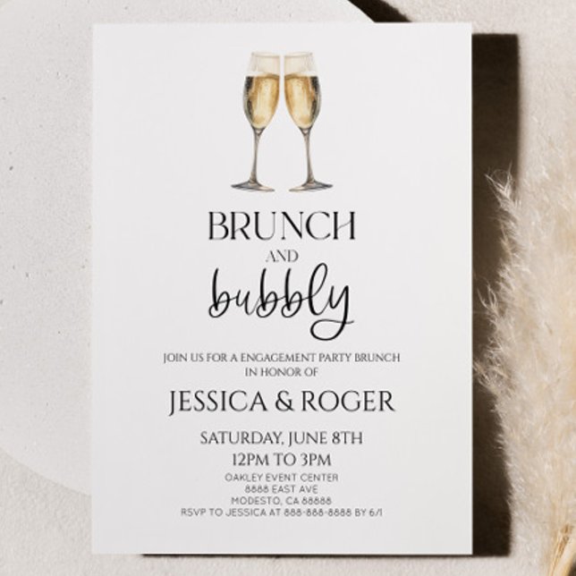 Brunch und Bubbly Engagement Party Brunch Einladung (Von Creator hochgeladen)
