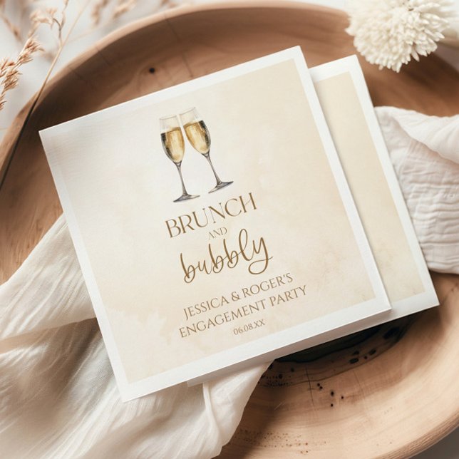 Brunch und Bubbly Engagement Party Brunch Serviette (Von Creator hochgeladen)
