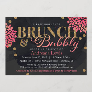 Brunch und Bubbly Glitzer Wasserfarbdusche laden e Einladung