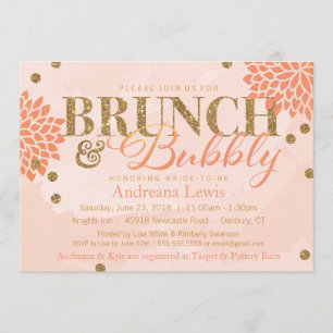 Brunch und Bubbly Glitzer Wasserfarbdusche laden e Einladung