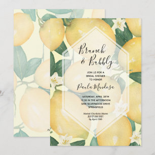 Brunch und Bubbly Lemons Bridal Shower Einladungen