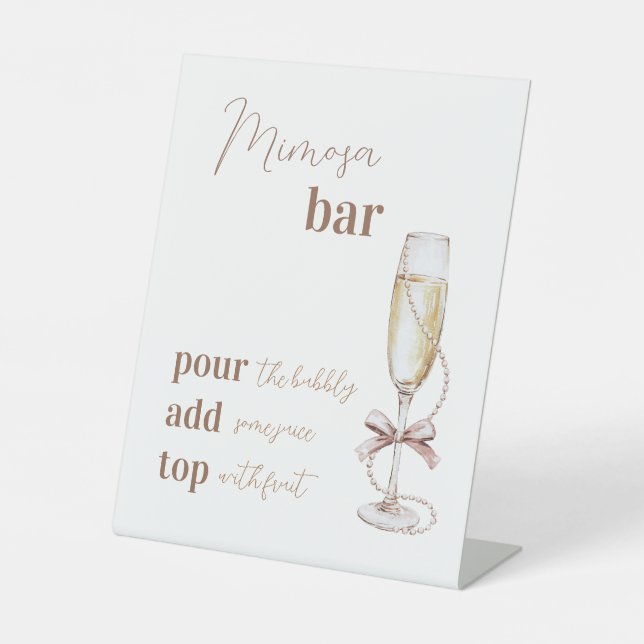 Brunch und Bubbly Mimosa Bar Sign 8x10 Sockelschild (Vorderseite)