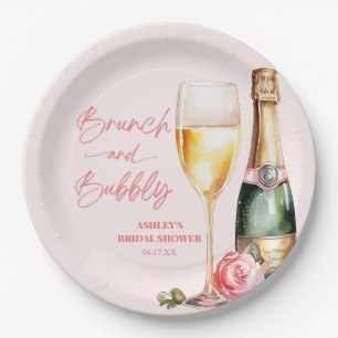 Brunch und Bubbly Mimosa Champagne Brautparty Pappteller