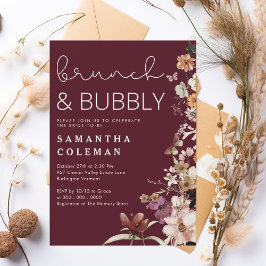 Brunch und Bubbly Modern Script Boho Brautparty Einladung