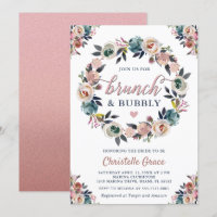 Brunch und Bubbly Navy Dusty Pink Brautparty