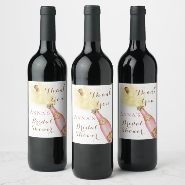 Brunch und Bubbly Sparkling Bridal Showe Weinetikett (Flaschen)