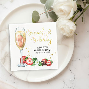 Brunch und Bubbly Strawberry und Champagner-Dusche Serviette