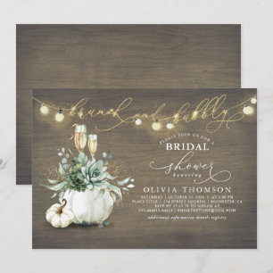 Brunch und Bubbly Succules Pumpkin-Brautparty Einladung