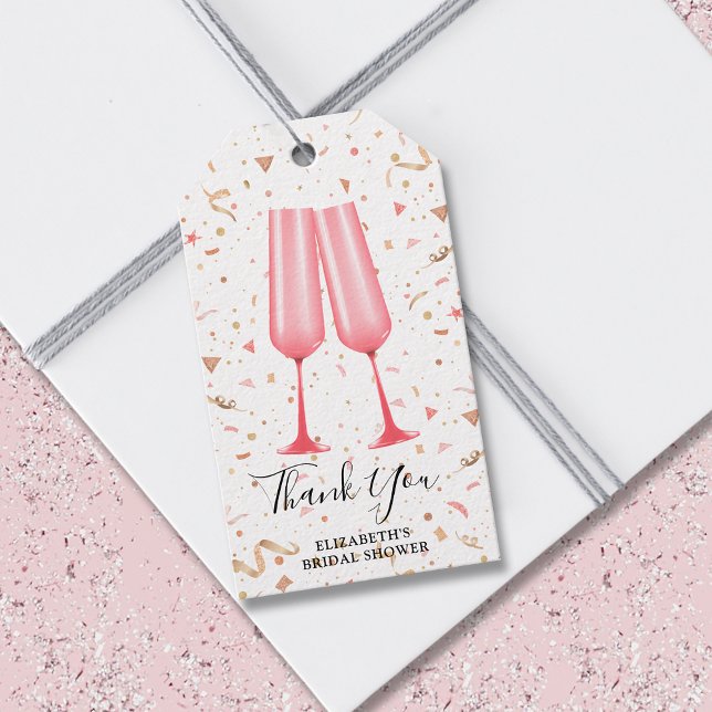Brunch und Bubbly Vielen Dank Brautparty Geschenkm Geschenkanhänger (Brunch and bubbly thank you bridal shower gift favor tags)