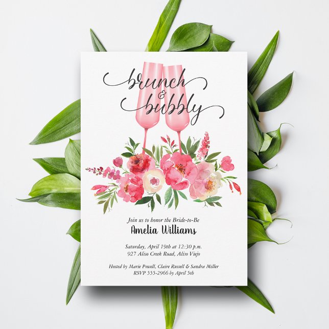 Brunch und Bubby Brautparty Champagne Einladung (Brunch and Bubby Bridal Shower Champagne Invitations - INSTANT DOWNLOAD and or PRINTED or both!)