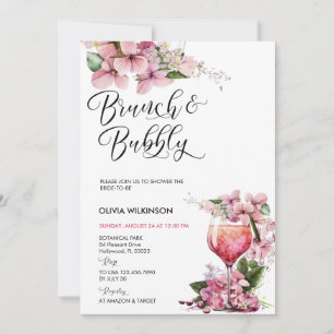 Brunch und Glamour Rosa Cocktail Einladung