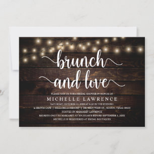 Brunch und Liebe, rustikales Brautparty Einladung