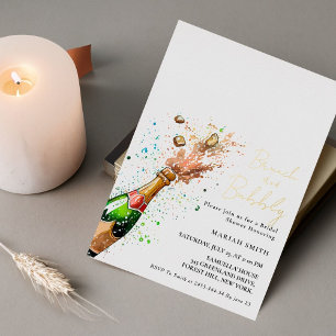 Brunch und prickelnder Champagner Brautparty Folieneinladung