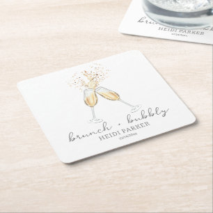 Brunch und prickelndes Champagner-Toast Brautparty Rechteckiger Pappuntersetzer