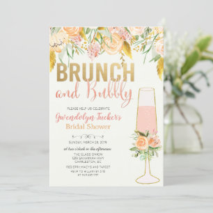 Brunch und Sprudel Hochzeitsdusche Einladung