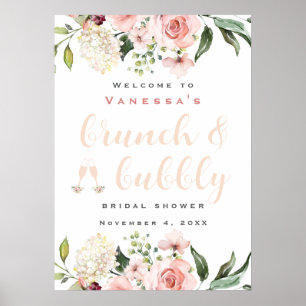 Brunch und Sprudel Junggesellinnenabschied Willkom Poster