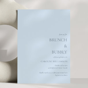 Brunch und Sprudel Trübe sanfte blaue Brautparty Einladung