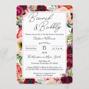 Brunch und sprudelnde Boho Brautparty-Einladungen Einladung