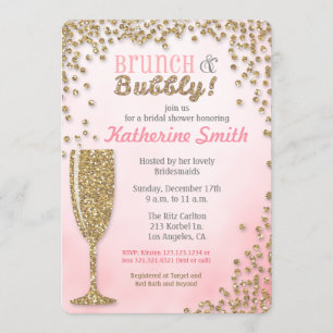 Brunch und sprudelnde Brautparty-Glitzer-Einladung Einladung