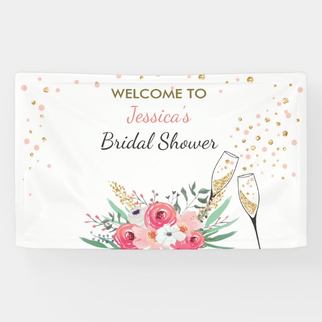 Brunch und sprudelnde Brautpartyfahne Champagne Banner (Horizontal)