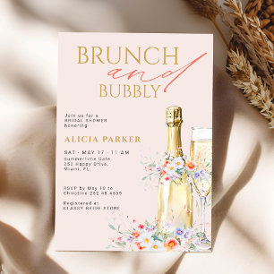 Brunch und sprudelnde Champagnerflasche Junggesell Einladung