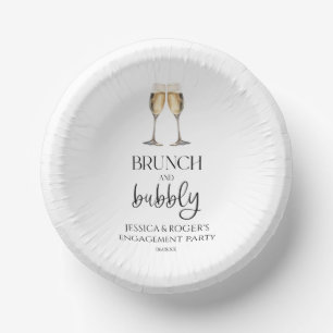 Brunch und sprudelnde Verlobungsfeier Brunch Pappteller