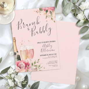 Brunch und Sprudelndes Florales Braut Abschiedsfes Einladung