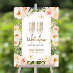 Brunch und Sprudelndes Florales Brautparty-Willkom Acrylschild