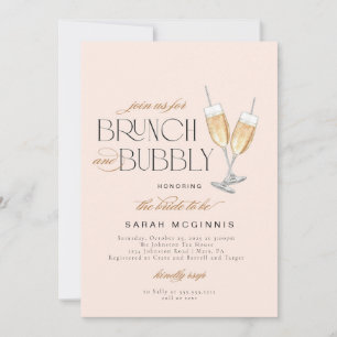 Brunch und sprudelndes Prosecco-Champagner-Brautba Einladung