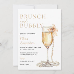 Brunch und Sprudelwein Foto QR Code Brautparty Einladung