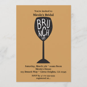 BRUNCH Weinglas JEDER FARBE & VERANSTALTUNG Modern Einladung