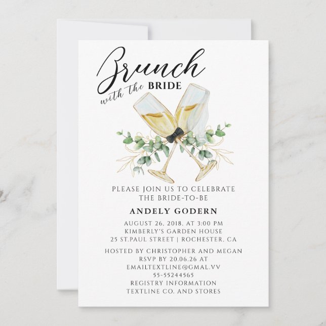 Brunch With the Bride Invitation (Devant)