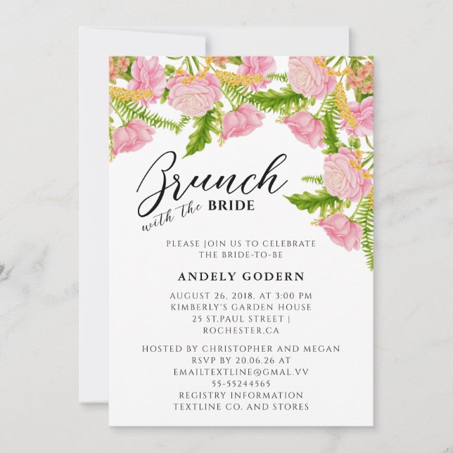 Brunch With the Bride Invitation Einladung (Vorderseite)