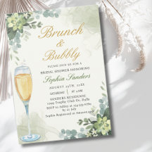 Brunch y Bubbly Glass of Champange Bridal Shower