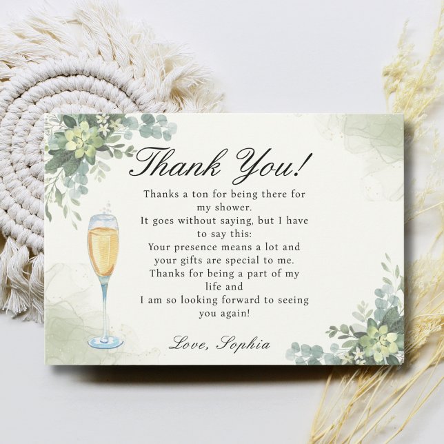 Brunch y Bubbly Glass of Champange  Dankeskarte (Von Creator hochgeladen)