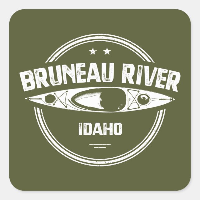 Bruneau River Idaho Kayaking Quadratischer Aufkleber (Vorderseite)